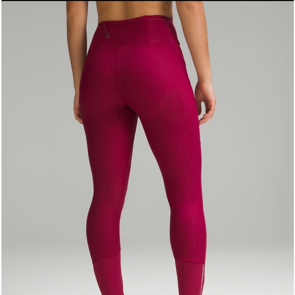 NWT lululemon SenseKnit Composite HR Running Tight 28" in Pomegranate size 4 - Picture 3 of 9